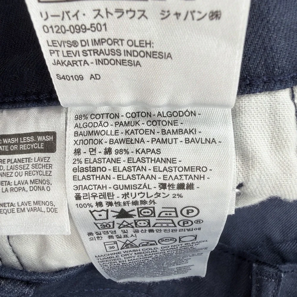 NWT Levis 569 Loose Straight Jeans Mens 30x34 Navy Garment Dyed Comfort Stretch